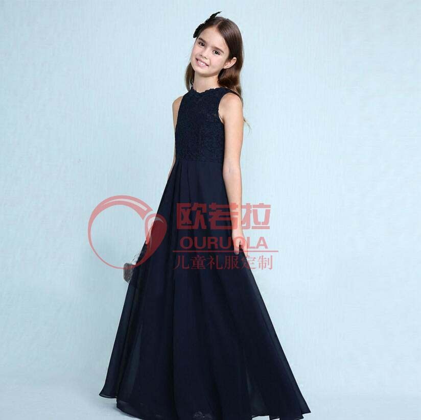 欧若拉少女童小提琴大提琴演奏钢琴主持演出晚礼服儿童长款公主裙