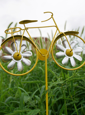 美式田园风车花架包邮自行车花插法式乡村花园单车铁艺爬藤架装饰