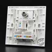 有线电视墙插面板 1个电话 86型网络电话TV电视插座 2个免打电脑