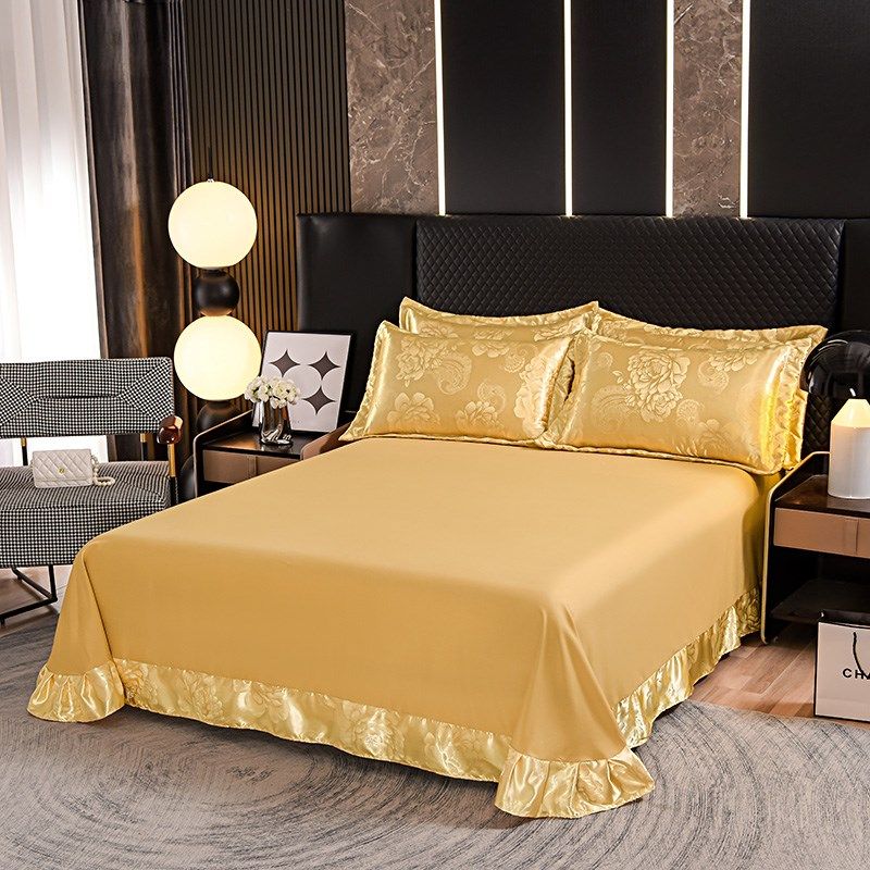 欧式高档奢华贡缎提花四件套轻奢高级感公主风磨毛被套床上用品4