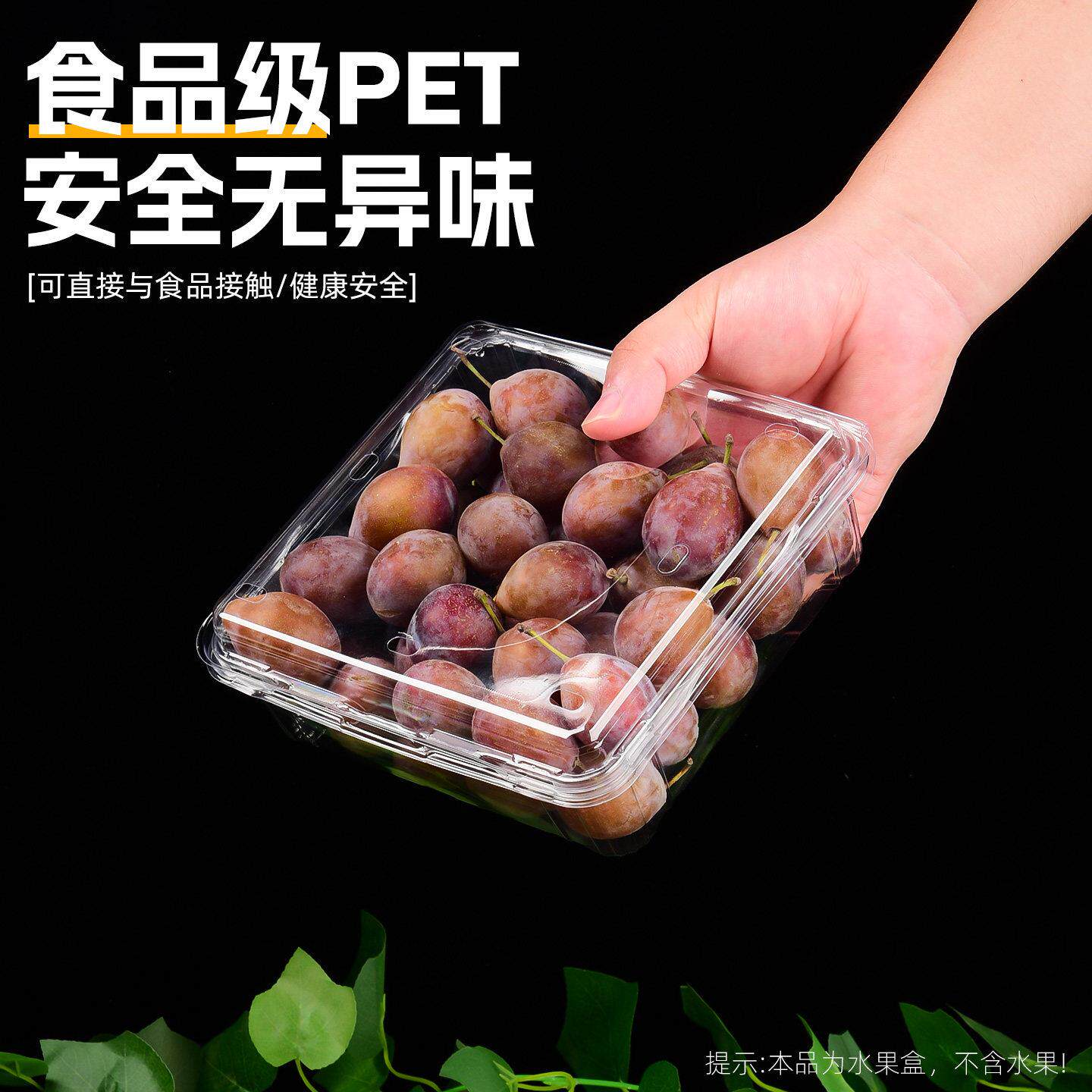 一次性水果保鲜盒西瓜果切盒超市生鲜水果塑料打包盒带盖子卡扣带
