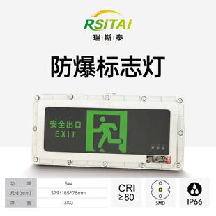 防爆标志灯防爆安全出口指示灯双头应急灯壁挂220V防爆指示灯