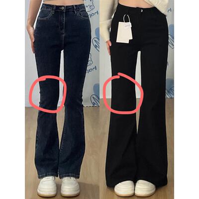 黑色A版阔腿牛仔裤女秋季