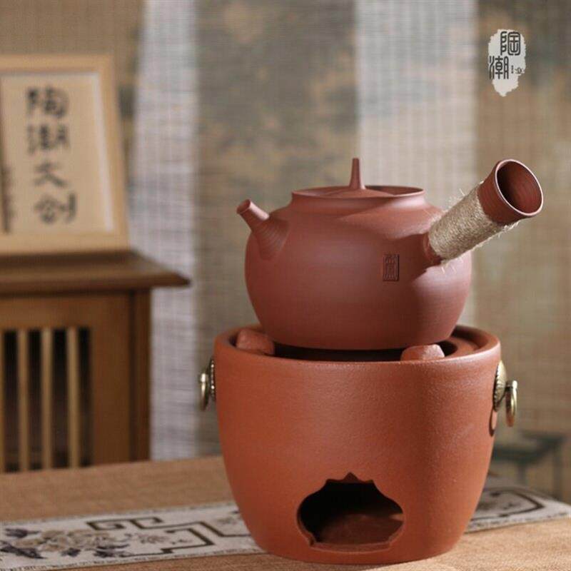 潮州红泥工夫茶手工拉壶砂铫壶陶壶电陶炉炭炉陶瓷茶壶泡煮茶器烧
