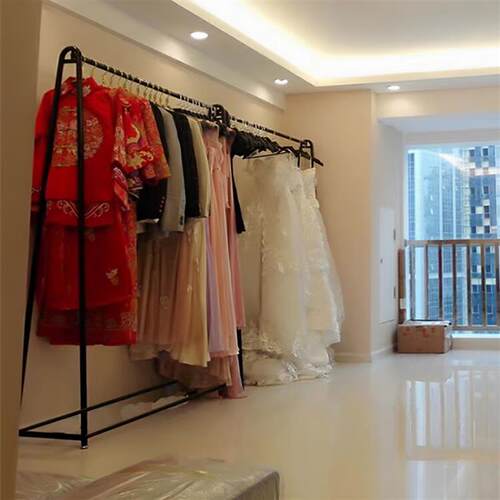 服装店婚纱展示架落地架黑色铁艺礼服长裙挂衣架影楼秀禾服陈列架