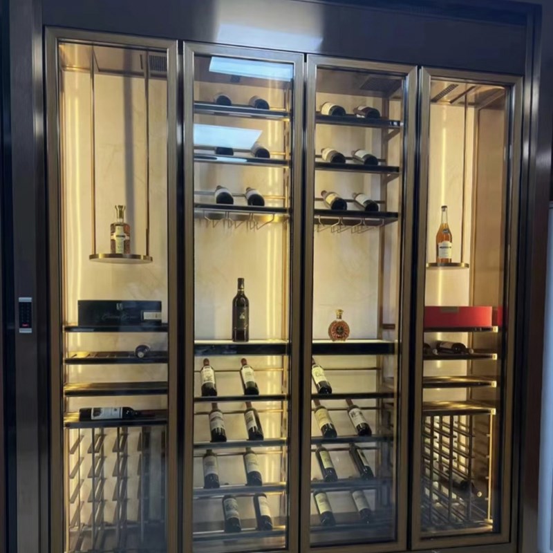 高端欧式不锈钢恒温酒柜定制常温柜雪茄柜红酒柜展示柜酒架厂家