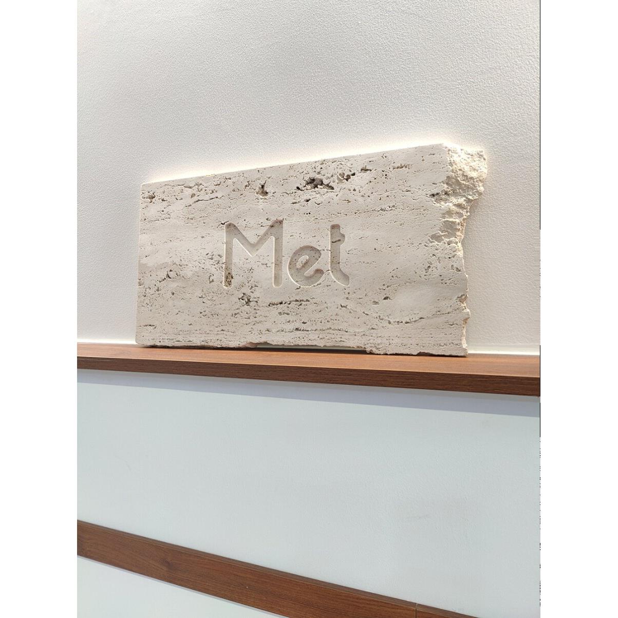 天然原始石灰华招牌品牌标志展示招牌粗场风格公司工作室装饰招牌