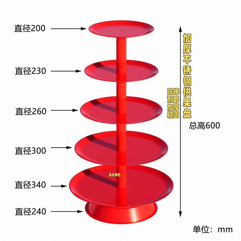 招财水果供盘家用潮汕拜老爷摆盘供佛财神供奉拜神水果盘多层托盘