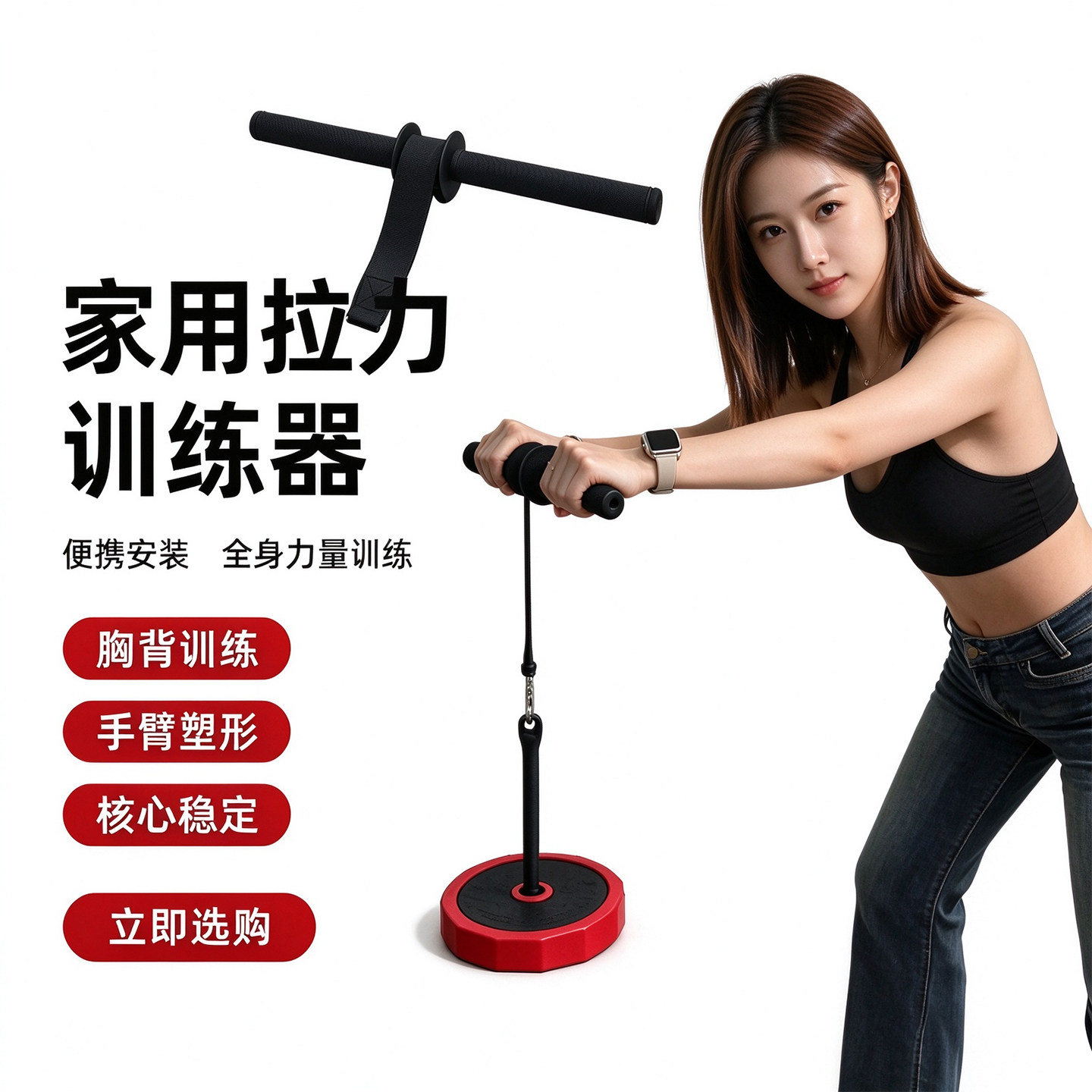 前臂手腕千斤卷带绳负重训练器