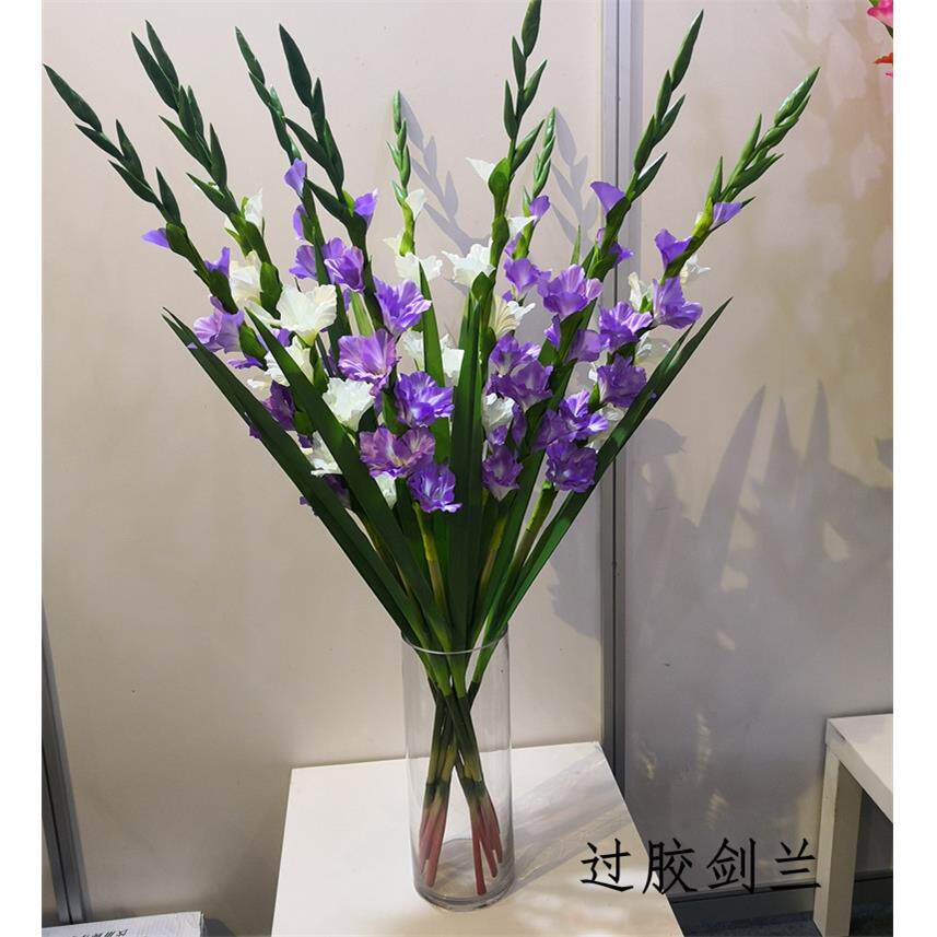 手感过胶剑兰仿真花大剑兰 仿真植物假花 婚庆客厅家居装饰花