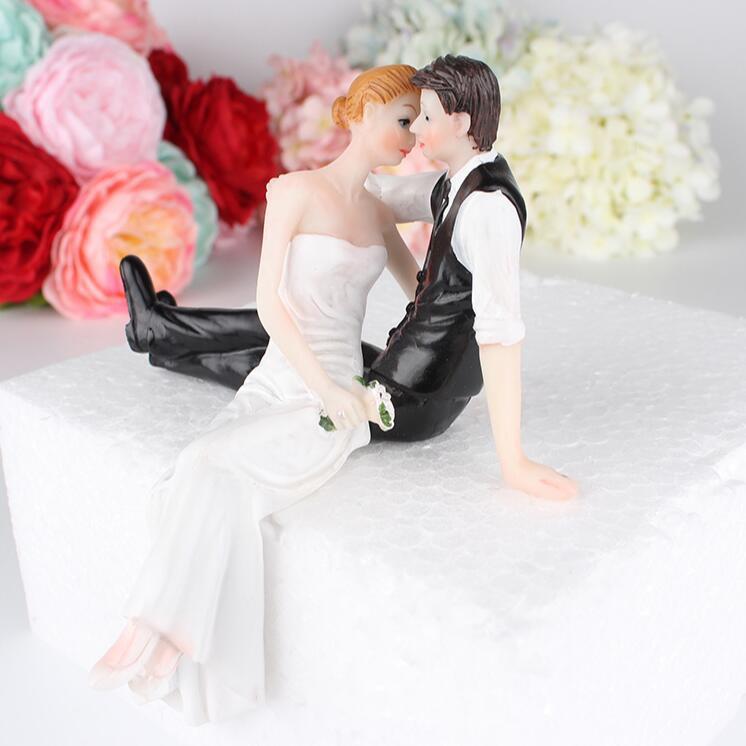婚礼蛋糕人偶 树脂摆件 蛋糕摆件装饰 新郎新娘树脂工艺品 现货