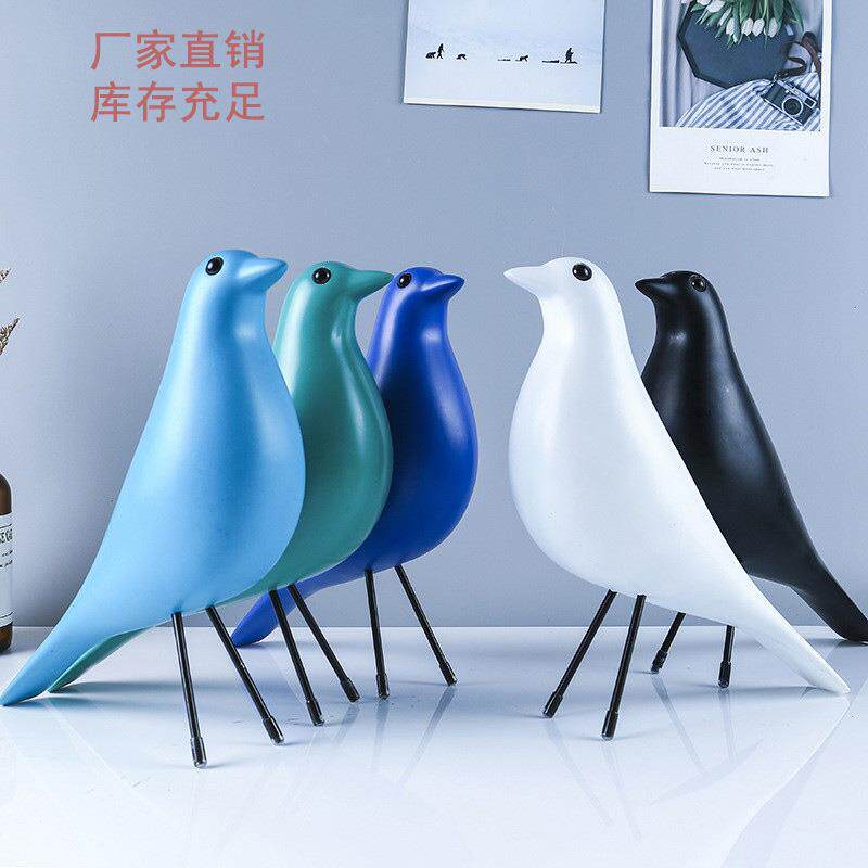 树脂工艺品伊姆斯小鸟摆件 北欧ins家居装饰节日客厅玄关酒柜摆设