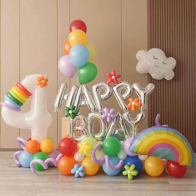 ins风小红书儿童生日数字气球立柱男孩女孩生日派对装饰场景布置