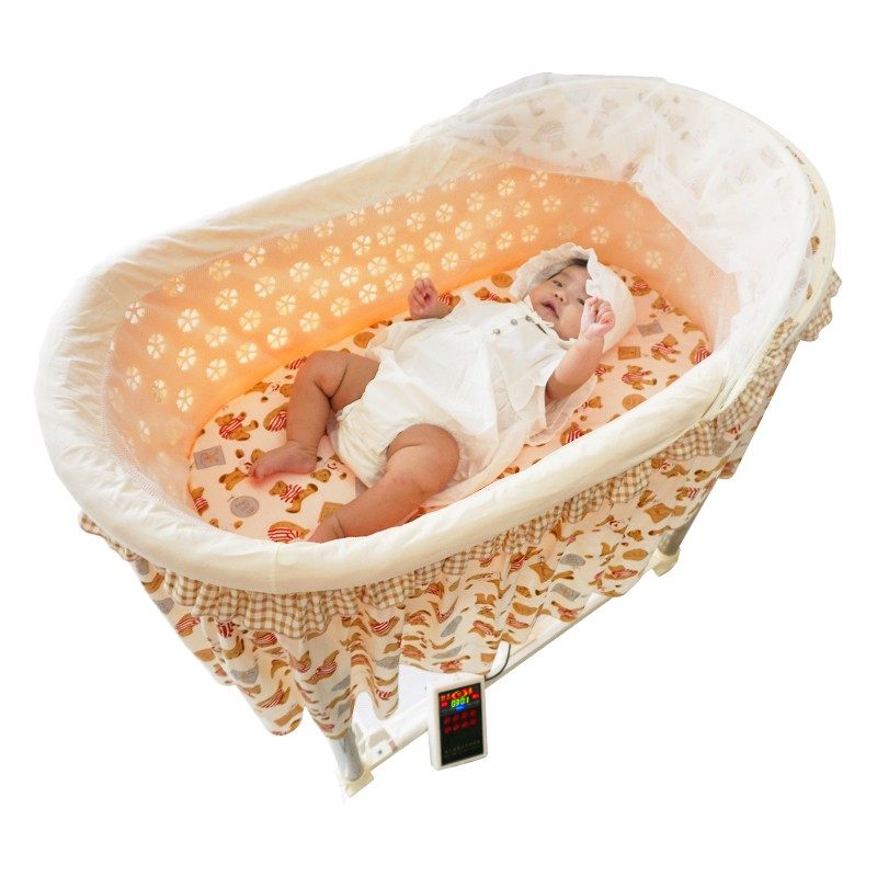 新寄托上下摇电动婴儿摇篮床多功能自动摇摇床宝宝床 带蚊帐滚轮