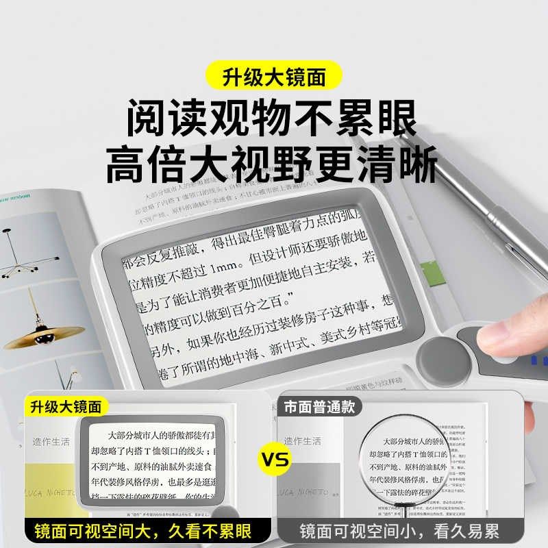 放大镜老人阅读高清便携式折叠手持方形高倍助视器儿童看书用带灯,户外/登山/野营/旅行用品,放大镜,淘宝优惠券,粉丝福利购,淘宝优惠卷