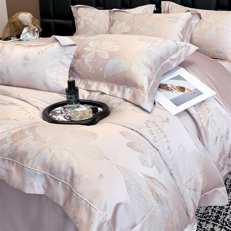 高级母婴A类长绒棉四件套贡缎提花被套全棉床单纯棉床笠床上用品4,床上用品,床品套件/四件套/多件套,淘宝优惠券,粉丝福利购,淘宝优惠卷