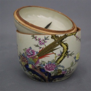 景德镇仿古陶瓷器雍正粉彩富贵锦鸡图茶叶罐家居客厅摆件仿古收藏