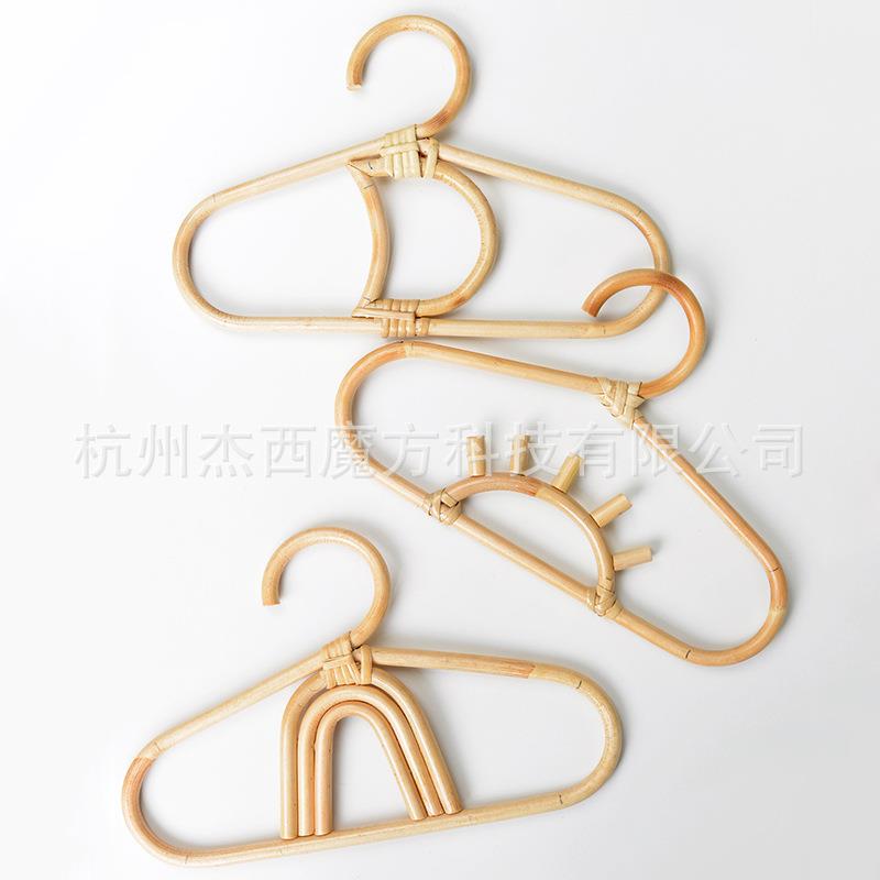 手工定型藤编儿童衣架月亮太阳彩虹款儿童房装饰童装店拍照道具