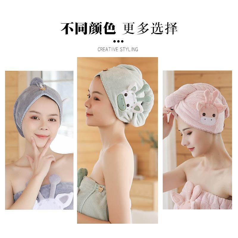 韩版干发帽女吸水包头毛巾卡通可爱洗澡头巾成人擦头发干发巾浴帽