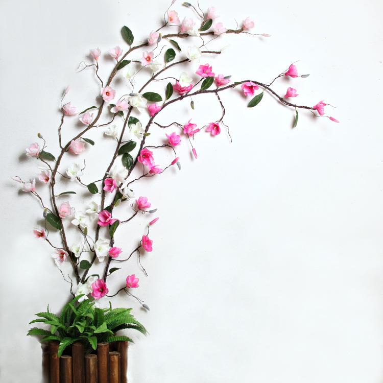 假花仿真花墙面装饰背景墙发泡树藤玫瑰花藤枯藤假树藤花艺玉兰藤