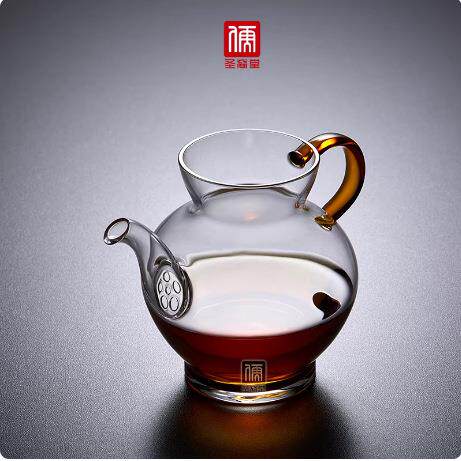 圣裔堂宋式玻璃执壶加厚透明茶海公道杯彩把过滤长嘴家用泡茶壶