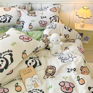 可爱卡通全棉床上四件套纯棉亲肤被套床单床笠三件套儿童卡通床品