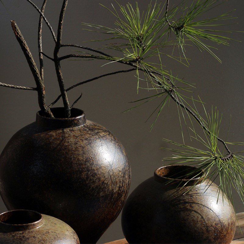 禅意复古新款民宿陶瓷花瓶餐厅样板间客厅居家装饰摆件陶罐坛子缸,家居饰品,花瓶,淘宝优惠券,粉丝福利购,淘宝优惠卷