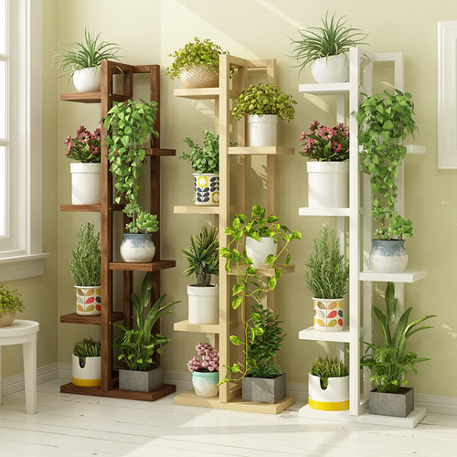 防腐实木花架子多层装饰室内外阳台置物架落地欧式绿萝花盆架吊兰