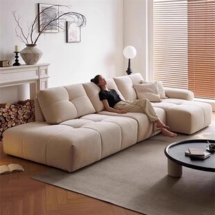 现代简约雪尼尔绒像素沙发轻奢客厅家用可调节靠背可拆洗布艺沙发