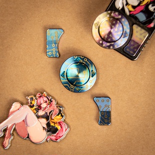 PGEDC『转机』推牌陀螺阳极氧化激光彩雕钛合金个性按键对锁套装