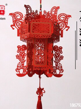 牛年新品12生肖剪纸宫灯春节元宵新年商场门店装饰品一件可定制