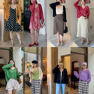 开衫 针织衫 外套2023春秋新款 薄胖mm显瘦宽松长袖 女装 200斤大码