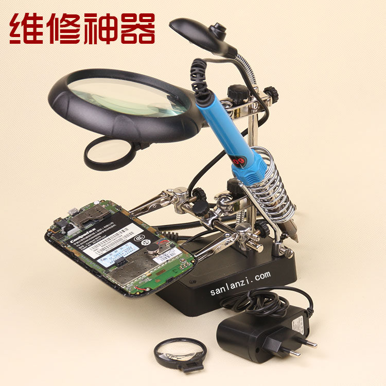 高倍手机维修放大镜1000倍60倍40倍100高清台式台灯工作台带led灯