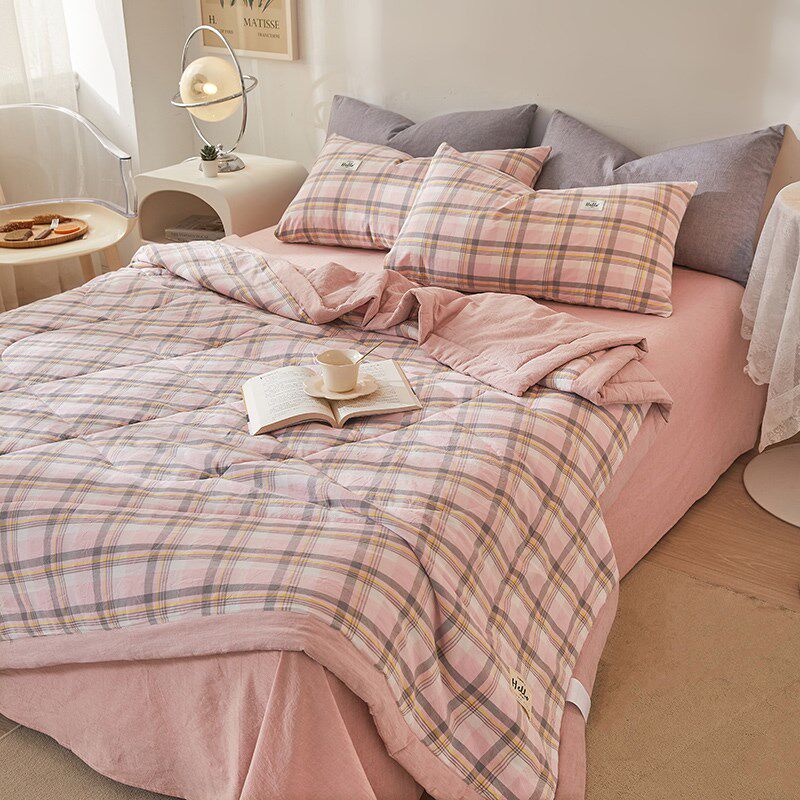 A类全棉夏被空调被夏凉被可机洗套纯棉夏季薄被子四件套