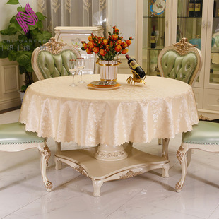 圆桌桌布防水防烫防油免洗布艺圆形家用酒店台布饭店吃饭大圆桌布