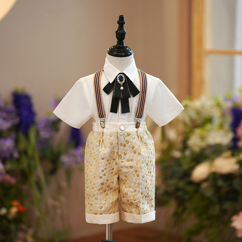 男宝周岁礼服西服模特走秀儿童西装套装男童主持人钢琴演出服夏季