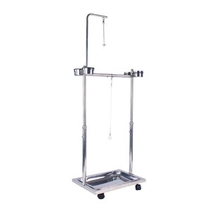 可伸缩不锈钢鹦鹉站架防潮防锈玄凤牡丹虎皮磨牙爪棒站