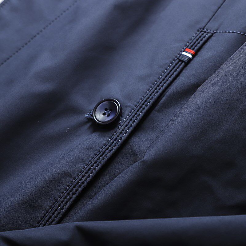 轻商务风!2021秋季新品男士时尚休闲立领单排扣纹理短款风衣外套