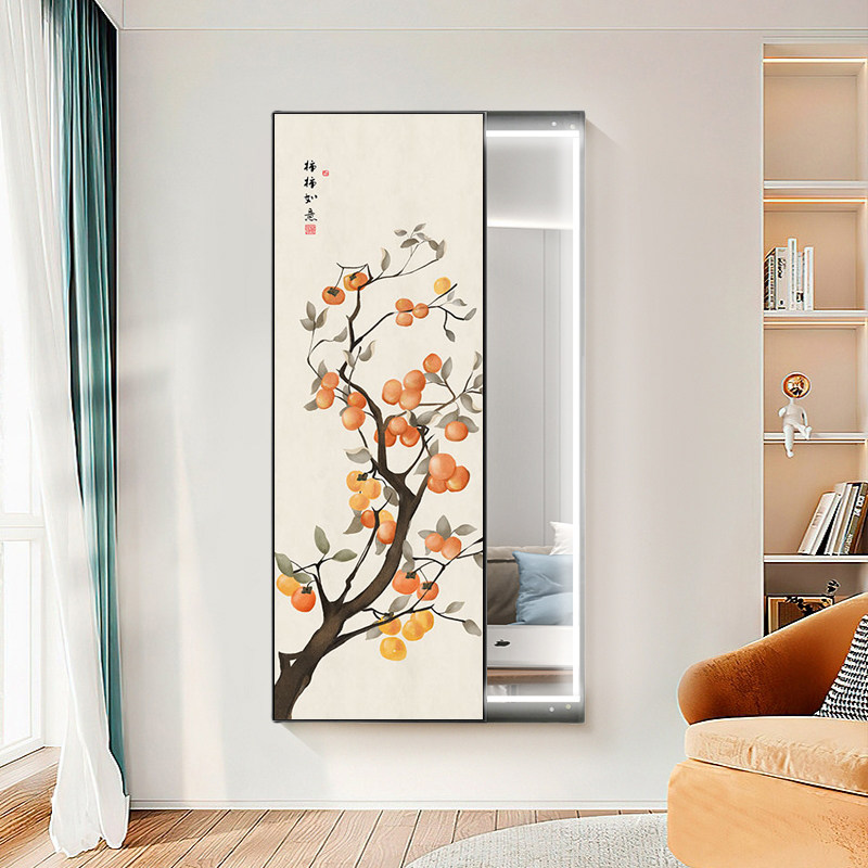 LED灯带高级全身镜大气穿衣镜装饰画隐藏镜子客厅试衣镜轻奢壁挂