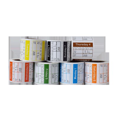 厨房星期标签时间条效期管理贴纸酒店食品卫生贴纸食品日期贴