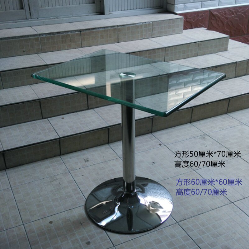 钢化玻璃洽谈桌方茶几时尚阳台简约奶茶4S店休息沙发配几包邮