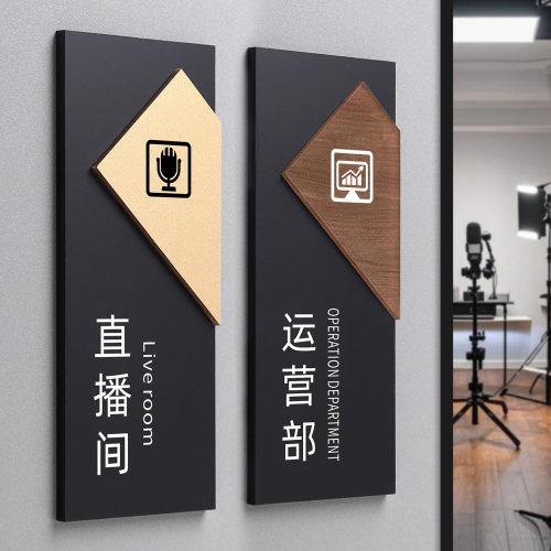 直播间门牌公司办公室科室牌定制