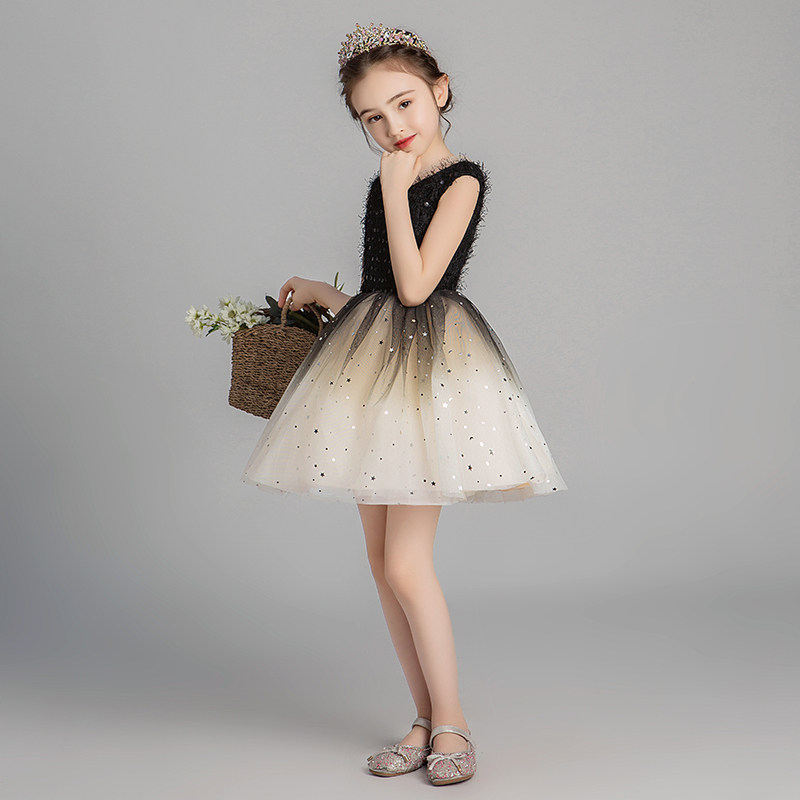 儿童晚礼服公主裙小花童蓬蓬纱连衣裙婚纱洋气女童模特走秀演出服