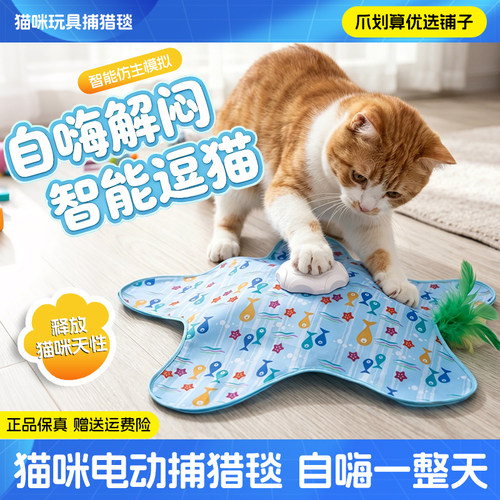 全自动防抓捕猎五角星逗猫玩具