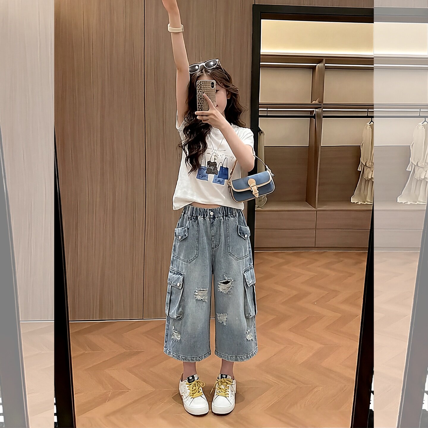 女童夏破洞牛仔裤2026新款儿童洋