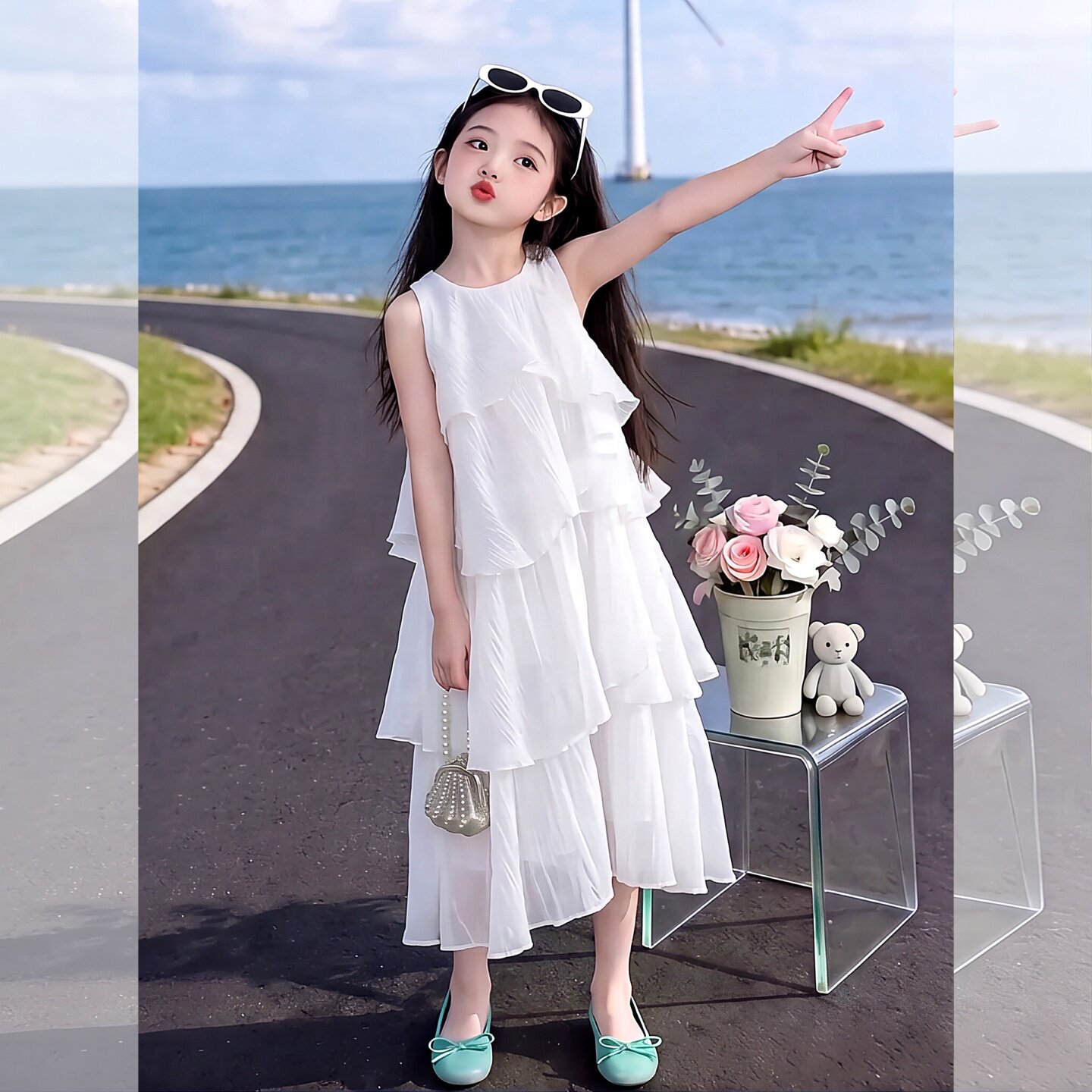 女童夏季蛋糕裙2026新款女大童夏