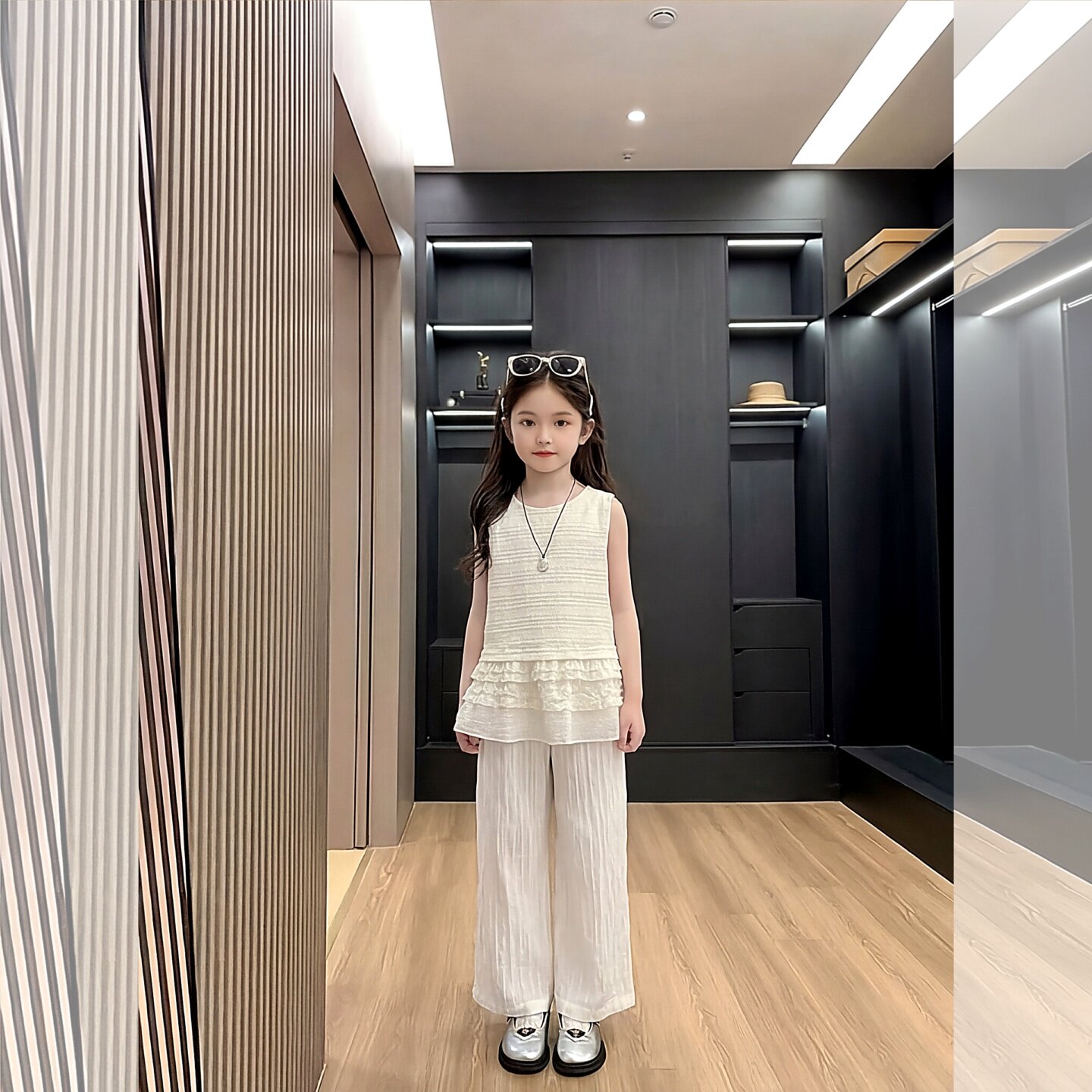 女童无袖阔腿裤套装夏季2026新款儿童韩系穿搭洋气时髦女大童夏装