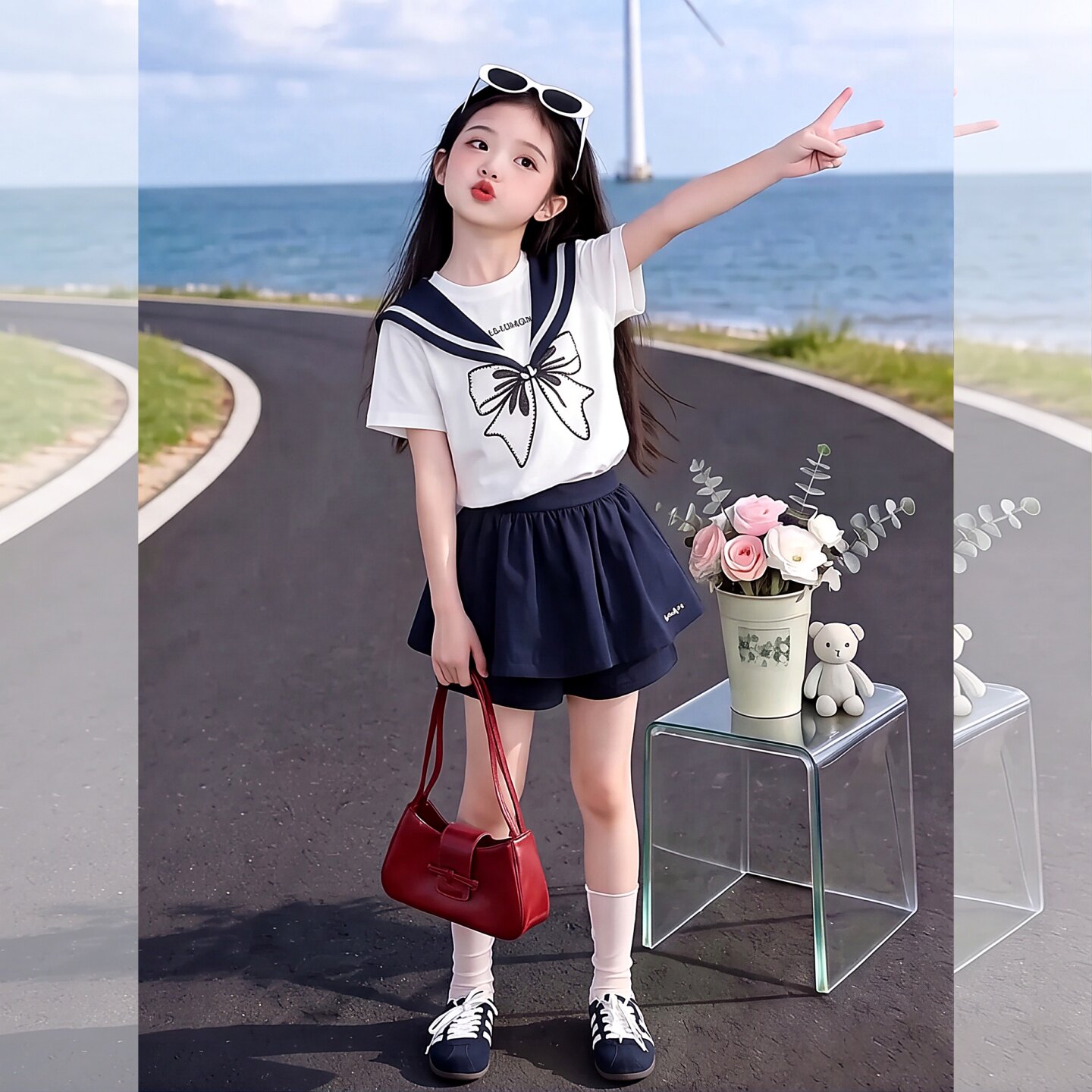 女大童夏装套装2026新款今年流行爆款儿童巨好看韩系学院风两件套