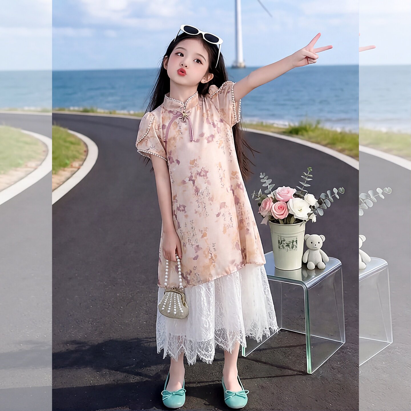 女童连衣裙夏装旗袍裙中国风儿童