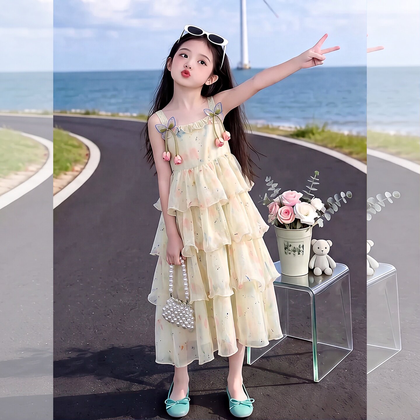 女童夏装吊带连衣裙2026新款洋气